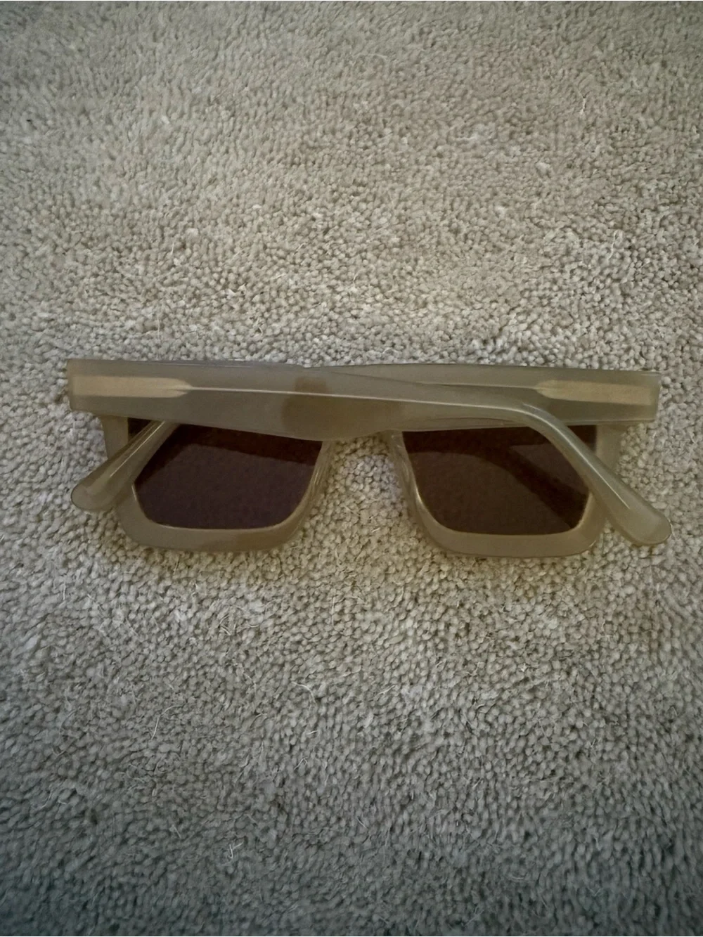 J. Crew Translucent Beige Square Sunglasses with Brown Lenses - Picture 3 of 4